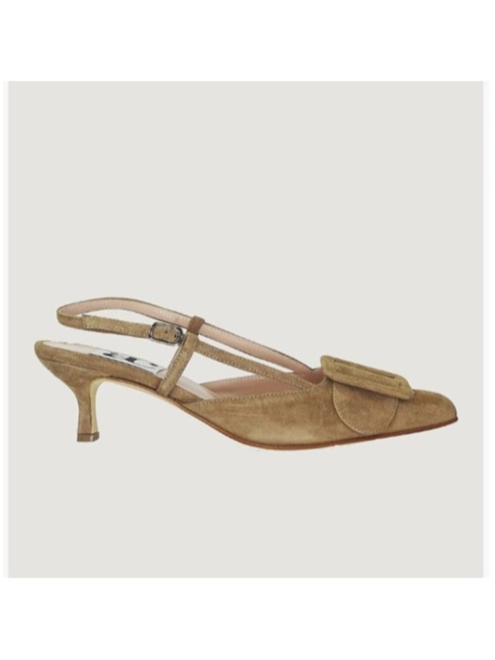 Andrea Carrano Mia Slingback Kitten Heel Camel Suede Pumps 38 Italy Pointed Toe